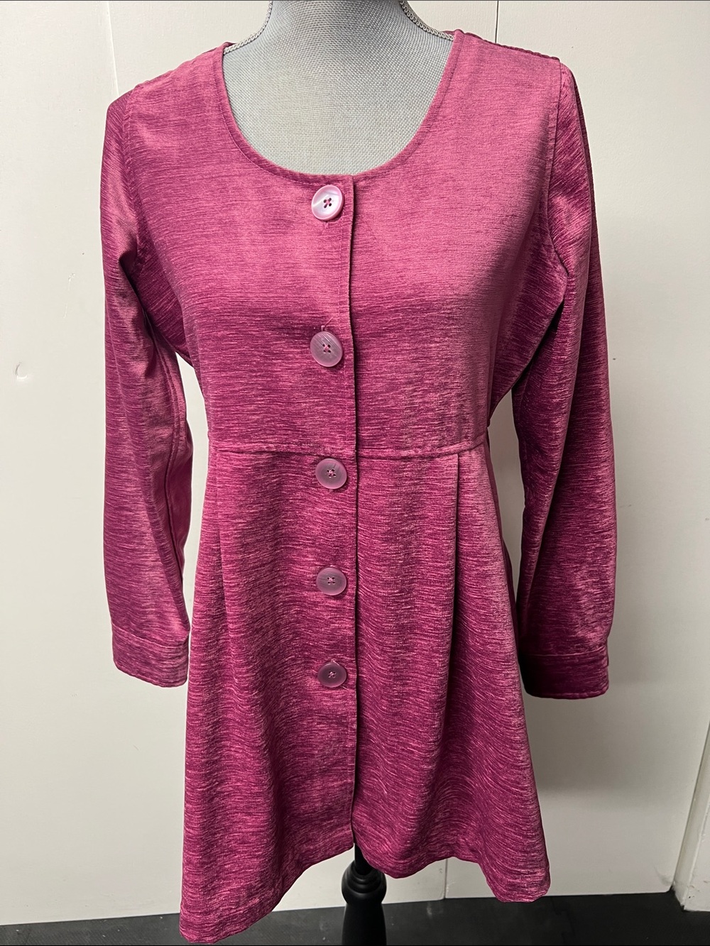 Soft Surroundings Rose Pink Button-Front Long Sleeve Tunic